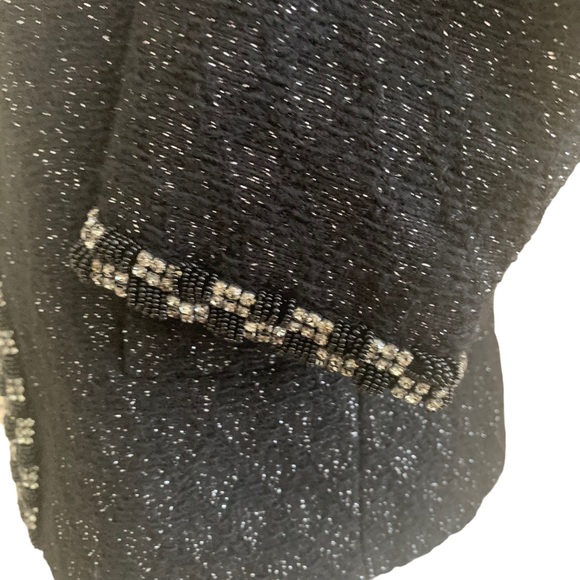 Alice + Olivia Rhinestone Bead Embellished Tweed Evening Party Blazer Jacket - Picture 6 of 12